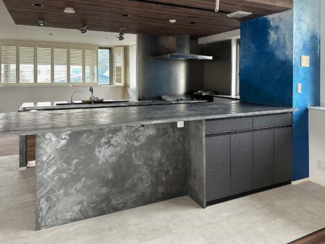 マンションリノベ キッチン 壁塗装