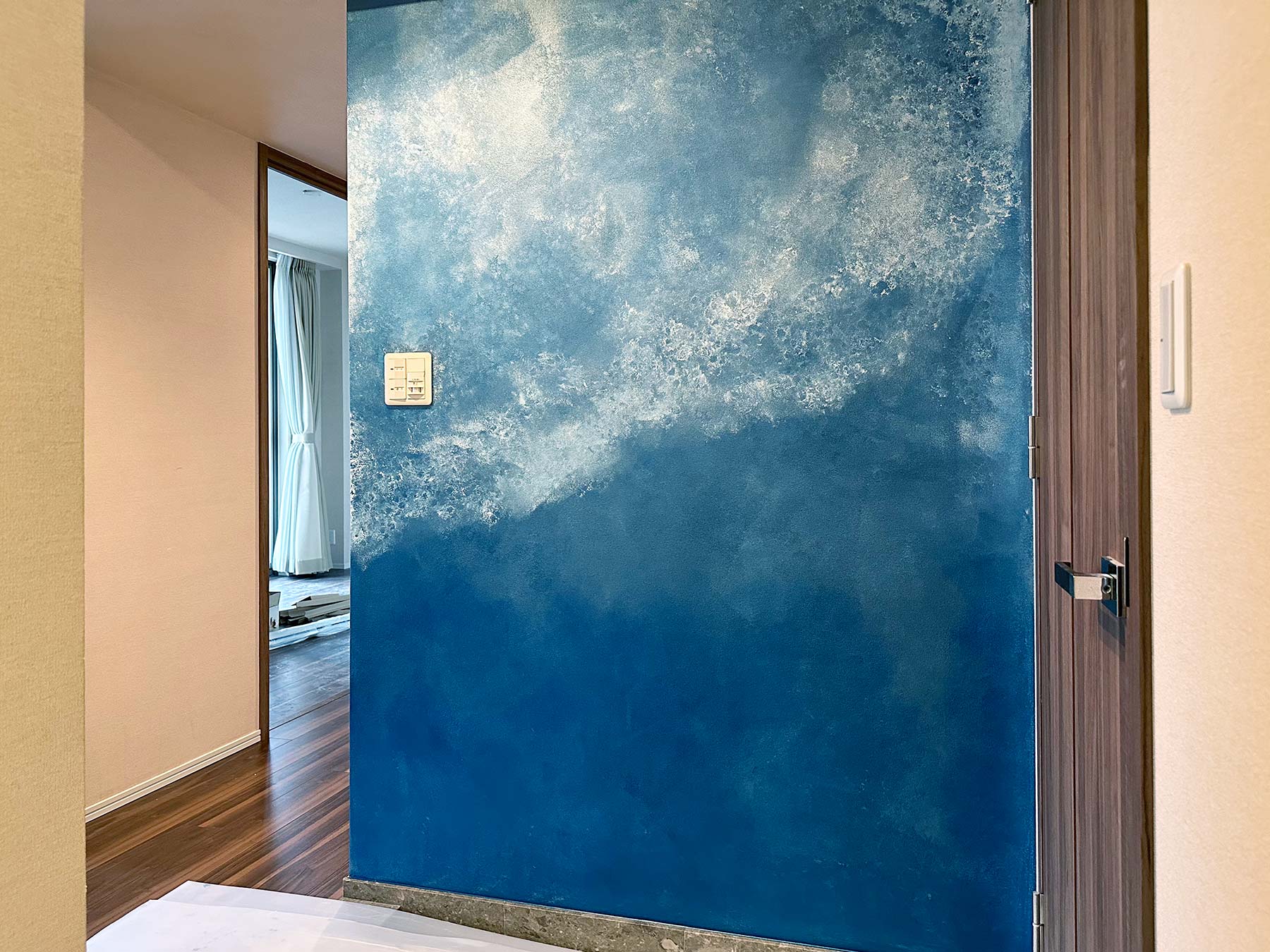 マンションリノベ キッチン 壁塗装